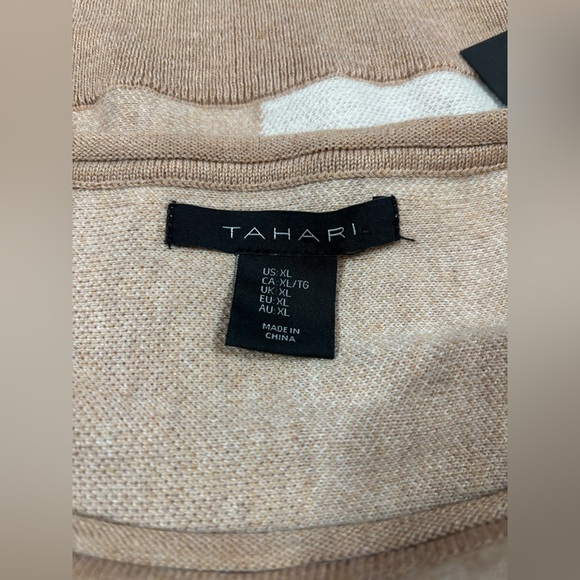 NWT Tahari Women’s two tone tan sweater. Size Extra Large - Picture 2 of 7